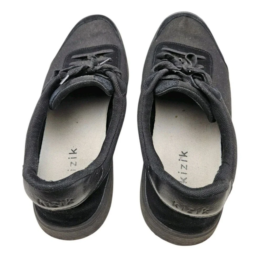 Kizik Prague Hands Free Shoes Mens 11.5 / Womens 13 Slip On Black Canvas Walking